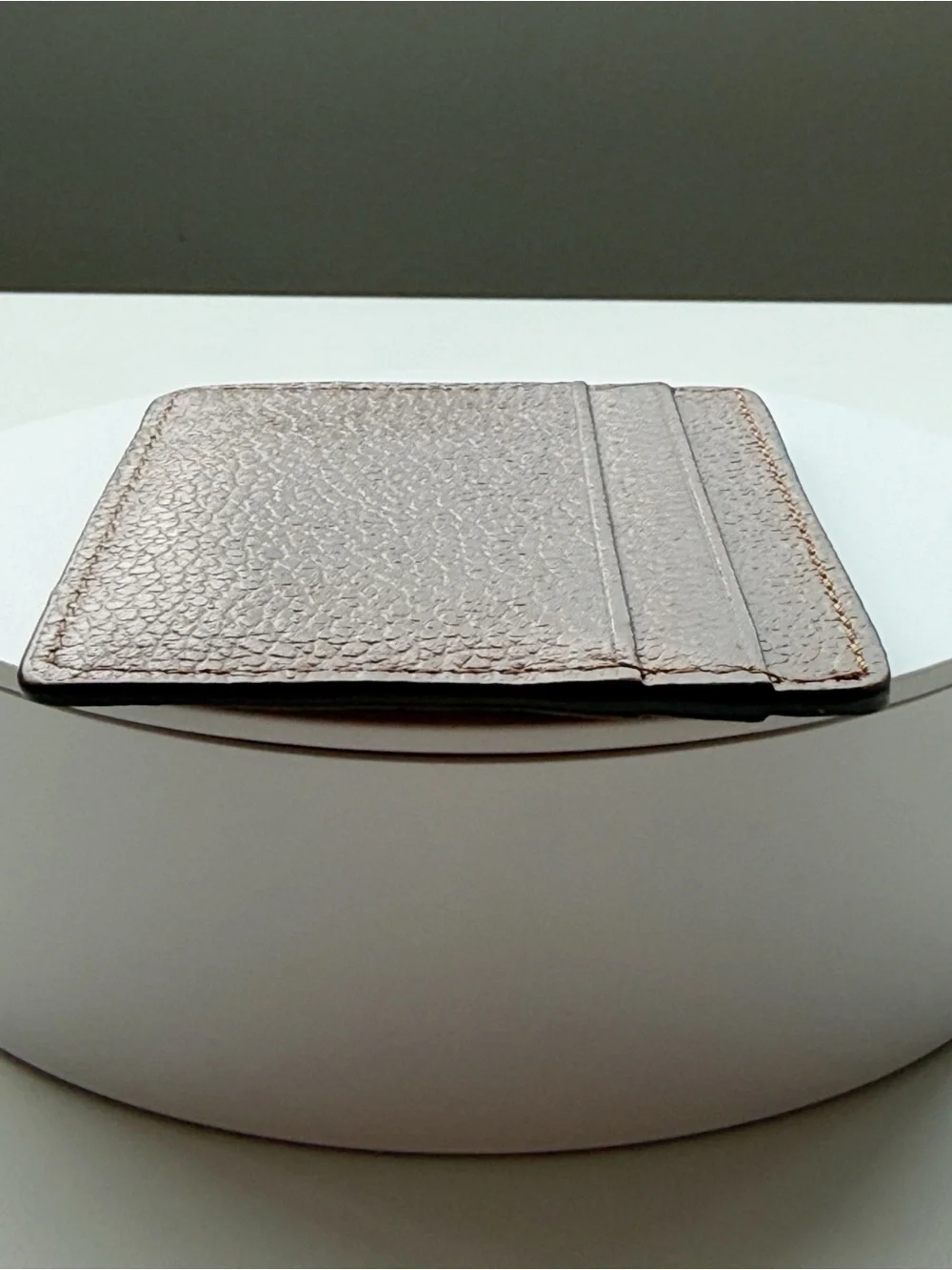 Michael Kors Tan Pebbled Leather Card Holder with Gold Logo
